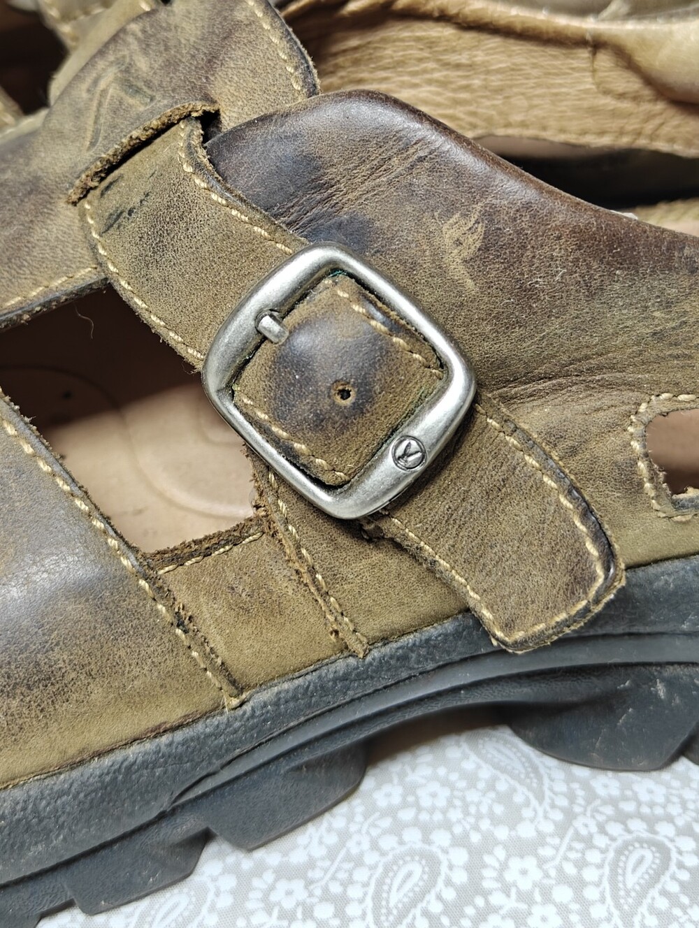 Keen Brown Leather Fisherman Closed Toe Strap Outdoor Walking Womens Shoes Sz 11 - Picture 5 of 9